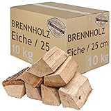 Brennholz Kaminholz Holz Eiche 5-500 kg Für Ofen und Kamin Kaminofen Feuerschale Grill Feuerholz Holzscheite Wood 25 cm kammergetrocknet flameup, Menge:10 kg