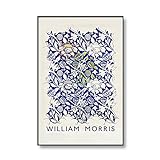 Vintage Fruit Flower Poster William Morris Canvas Painting on Willow Branches Print Wall Art Frameless Canvas Painting A1 15x20cm