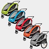 Veelar Sports 2 in 1 Kinderanhänger Fahrradanhänger Anhänger mit Buggy Set Jogger 50202-02 grün
