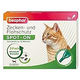 beaphar Zecken- und Flohschutz Spot On für Katzen, Zecken- und Flohschutz mit Margosa Extrakt, 3 x 0,8 ml