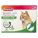 beaphar Zecken- und Flohschutz Spot On für Katzen, mit Margosa Extrakt, 3 x 0,8 ml