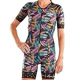 Zoot Damen Aero Triathlon Rennanzug Style Ali'I mit Ärmel, reflektierenden Elementen, LSF 50+, Zwei Rückentaschen und 23cm Frontzipper Größe M