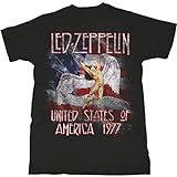 Led Zeppelin Herren Ledzeppelin_Stars N Stripes Usa '77_Men_bl_ts: S T-Shirt, Schwarz (Black Black), Small