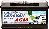 Electronicx Caravan Edition V2 Batterie AGM 120 AH 12V Wohnmobil Boot Versorgung