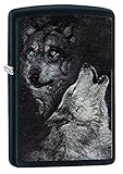 Zippo Wolf Benzinfeuerzeug, Messing, Black Matte, 1 x 6 x 6