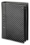 Bugatti Comet Geldbeutel Männer Leder – Geldbörse Herren Hochformat Schwarz - Portmonaise Portemonnaie Portmonee Brieftasche Wallet Ledergeldbeutel 8CC RFID