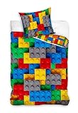 Carbotex Bettwäsche Baumwolle 140x200 + 70x90 Legosteine