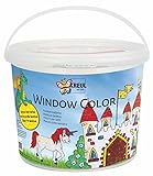 Kreul 40155 - Window Color Power Pack Burg, für kleine und große Kreative, 6 x 125 ml Fensterfarben, 125 ml Konturenfarbe schwarz, Spezialfolie und über 70 Motivvorlagen