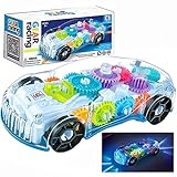 bestshop Transparentes Rennauto-Spielzeug, durchsichtiges Spielzeugauto, mit Licht und Musik, batteriebetrieben, transparentes mechanisches Auto für Kinder, ab 3 Jahren