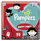 Pampers Baby-Dry Pants 4, 30 Höschenwindeln, Einfaches An- und Ausziehen, Zuverlässige Pampers Trockenheit, 9kg-15kg