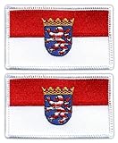 2er Set - Flagge von Hessen - Aufnäher - Bestickter Aufnäher / Abzeichen / Emblem