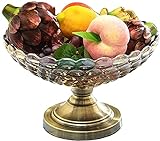 ZYLEDW Obstschale Obstteller Süßigkeitsschale für Kristallglaskuchen und Obststände, Obstteller mit Metallstand Fruchtschalenschüsselstand Haus Dekoration