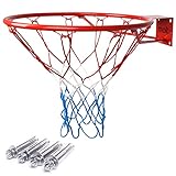 Basketballkorb HangRing Basketball Basketballring mit Netz und Befestigungsschrauben Ø 45 cm Outdoor