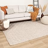 FRAAI | Home & Living Wollteppich - Knit Beige - 160x230cm - Wolle - Flachgewebe - Uni, Gitter - Modern, Skandinavisch - Wohnzimmer, Esszimmer, Schlafzimmer - Carpet