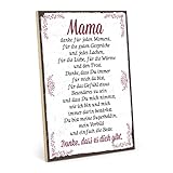 TypeStoff Holzschild mit Spruch – DANKE MAMA – im Vintage-Look mit Zitat als Geschenk und Dekoration zum Thema Liebe, Mutter und Familie - HS-00400