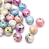 HOUSWEETY 300 Mix Mehrfarbig Kugeln Acryl Floral Perlen Beads 8mm