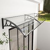 Regenschutz für den Außenbereich, für Fenster, Garten, Terrasse, Veranda, Markise, transparent, Polycarbonat, mit Aluminiumhalterungen, 80 x 240