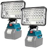 AUTOJARE 5 Zoll Akku Lampe für Makita 18V 60W Kabellose Led Arbeitsleuchte Akku 5200LM Tragbares Flutlichter 2 Helligkeitseinstellungen Baustellen Lampe mit 2 USB-Aufladung (2 Stück, kein Akku)