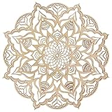 ReiseGut Mandala Wanddeko Holz 30 cm, indisches Blumen Ornament groß, Deko für Wand - Ausmalen Entspannung Meditation. Feng Shui Esoterik nachhaltige Geschenke