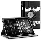 kwmobile Schutzhülle kompatibel mit Huawei MediaPad T3 10 - Hülle 360° - Tablet Cover Case - Don't Touch My Pad Weiß Schwarz