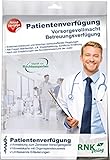 RNK 28952 - Patientenverfügung mit Betreuungsverfügung Vorsorgevollmacht, Vorsorgeregisteranmeldung, Ratgebern, DIN A4, Eurolochung, 1 Stück