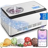 Klarstein Eismaschine, Softeismaschine für Joghurt, Softeis & Frozen Yogurt, Ice Cream Maker mit WiFi/App-Funktion, Eismaschine mit Kompressor, Selbstkühlend, Hausgemachtes Speiseeis & Sorbet, 180W