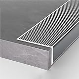 Treppenkantenprofil 8 Cm Breite Treppenkante, Antirutsch-Treppenkante Aus Aluminiumlegierung Für Holz/Vinyl/Fliesen-Treppen, Veranda-Treppenkante Für Den Außen- Und Innengebrauch(Grey,1PC)