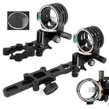 surwolf Compoundbogenvisier 5 pin Bogenvisier mit Visierlicht 0,019 Zoll Glasfaser Fein einstellbar 6X & 8X Linsenauswahl Bogenschießzubehör für Jagdschießen (Kurzvisier, 6 X)