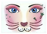 Face Art Decor Glitzer Tattoo Sticker Hase - Wunderschöne Dekoration für Gesicht zu Karneval, Geburtstag, Mottoparty oder Kirmes