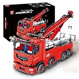 Mould King 19008 Tow Truck dynamische Version von BAU-LKW-Modellbausteinen, 10966PCS Wrecker-Montagesatz Pneumatik Kranwagen mit 19 Motoren Bausatz Kompatibel mit Lego Technik LKW MKII