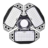 100W LED Garagenleuchte Werkstattlampe Garagenbeleuchtung 4 PCS - 12500LM 6500K Verformbare Deckenlampe mit 3 Verstellbaren Paneelen - E26 / E27 Bay Licht für Keller Geschäft Werkstatt Scheune Lager