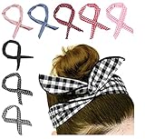 HBselect 8 Stück biegbares Haarband Bunny Ohr binden Bow Stirnband Twist Bow Wired Stirnbänder aus Baumwolle mit Polka Punkt oder Streifen für Damen