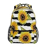 Schultasche mit Blumen- und Sonnenblumen-Motiv, Laptop-Rucksäcke, Reisen für Mädchen, Jungen, Studenten, mehrfarbig