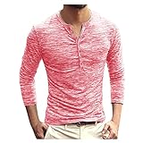 CHENGZI Herren Langarm Kurzärmliges Henley-Hemd Atmungsaktiv Casual Tops Gemischte Farbe Regular Slim Fit Henley Shirt