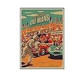 WBSWJD Retro Motor Monaco Travel Poster and Prints Super Racing Car Wall Art Abstract Canvas Painting Vintage Picture Modern Home Decor 50x70cm No Frame