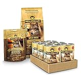 Wolfsblut - Wild Duck Nassfutter Mixpaket 6 x 395g + 500g + 225g - Trockenfutter - Hundefutter - Getreidefrei - Probierpaket