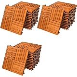 CASARIA® Holzfliesen FSC®-zertifiziertes Akazienholz 3m² Fliese Akazie Quattro 30x30cm Klicksystem zuschneidbar T