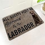 Buweirezhi Türmatte Alle Gäste müssen von unserem Labrador genehmigt Werden Weich Eingangsmatte Multicolor 45x75cm