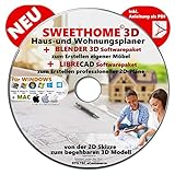 'SWEETHOME3D' © Haus-und Wohnungsplaner 3D Sweet Home 3D® Software Premium Paket BONUS= + BLENDER 3D + LIBRE-CAD