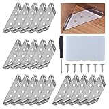 LEONTOOL Universal-Eckverbinder aus Edelstahl mit Schrauben und Schraubendreher, dreieckiger Stützrahmen, trapezförmige Winkelhalterung, Eckhalterung für Regal, Schrank, Tisch, Stuhl, 20 Stück