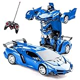 Transformers Toys 2 in 1 Fernbedienung Transformator Auto RC Auto für Kinder Deformation Roboter Auto Spielzeug für Jungen Alter 3-12 Transformator RC Fahrzeug Spielzeug