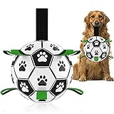 HETOO Hundespielzeug Fußball mit Haltelaschen, interaktives Hundespielzeug für Tauziehen, Welpengeburtstagsgeschenke, Hundeschlepperspielzeug, Hundewasserspielzeug, langlebige Hundebälle für Hunde