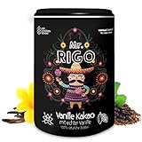 Mr.Rigo® Vanille Kakao Pulver mit echter Vanille, ohne Zucker, ohne Zusätze, naturbelassen, vegan, fairtrade (250g Start Pack als Dose)