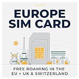 travSIM Prepaid SIM Karte für Europa 25GB Mobile Daten mit 4G/5G | Die Europa Prepaid SIM Karte kann in über 20 Ländern Verwendet Werden, Einschließlich in UK und der Schweiz | 30 Tage lang Gültig
