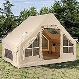 Aufblasbares Campingzelt mit Pumpe, 6㎡ Glamping-Zelte für 3–4 Personen, einfach aufzubauendes, wasserdichtes, winddichtes Luxus-Kabinenzelt für 4 Jahreszeiten mit Netzfenstern und -tü