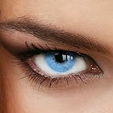 Farbige Jahres-Kontaktlinsen Naturally Sweet Sapphire - OHNE Stärke in HELLBLAU - von LUXDELUX® - (+/- 0.00 DPT)