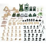 LIHAO 100 Stück Militärspielset Spielsoldaten Spielfiguren Soldaten Mini Figuren Armee Waffen Modell Mini Figuren Militärkarte