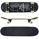 FunTomia Skateboard mit ABEC-9 Kugellager Rollenhärte 100A und 100% 7-lagigem kanadisches Ahornholz Skate Board mit Kick