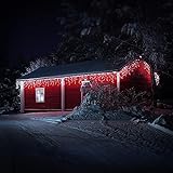 ECD Germany LED Lichtervorhang 6m 180 Kaltweiße LEDs, Eiszapfen Lichterkette LED Lichterkettenvorhang Weihnachten Eisregen Vorhang, IP44 Wasserdicht, Innen/Außen, Weihnachtsbeleuchtung Weihnachtsdeko