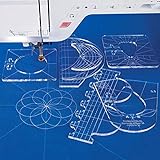 Quiltschablonen 6 Stück Lineal Set, freie Bewegung, Quilt-Schablone, Acryl Quilting-Rahmen, Lineal Vorlagen Quilting Vorlagen Musterset, DIY Stricken Nähwerkzeuge für Nähmaschine